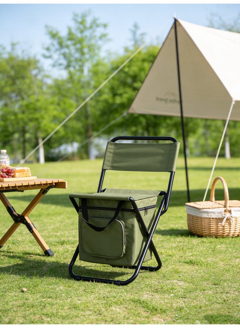 EXCLIFE Portable outdoor folding chair three-in-one leisure chair outdoor small stool leisure camping fishing ice pack chair - Image 2